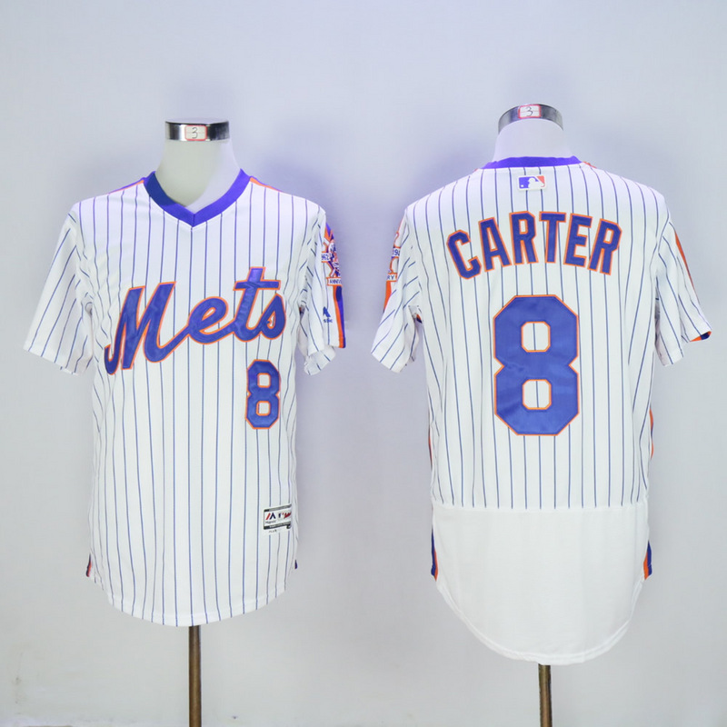 Men New York Mets #8 Carter White Elite MLB Jerseys